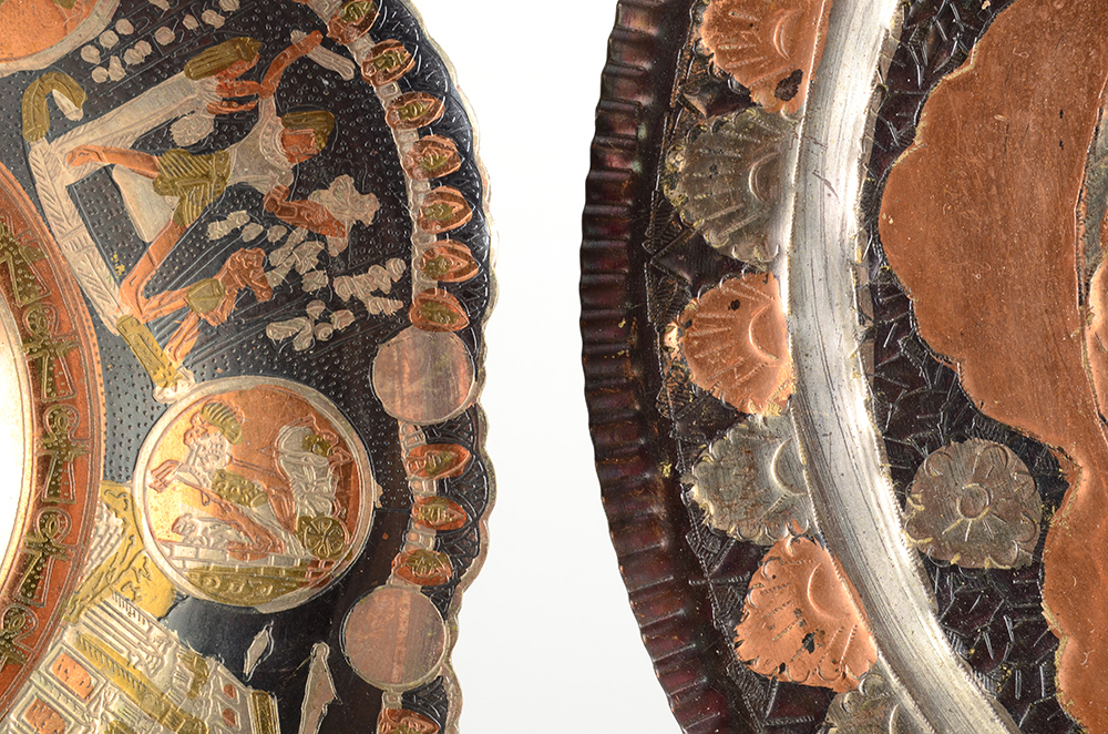 Nine 1960s Hanging Art Decorative Metal  Plates