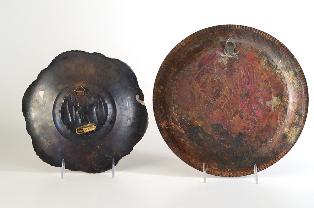 Nine 1960s Hanging Art Decorative Metal  Plates