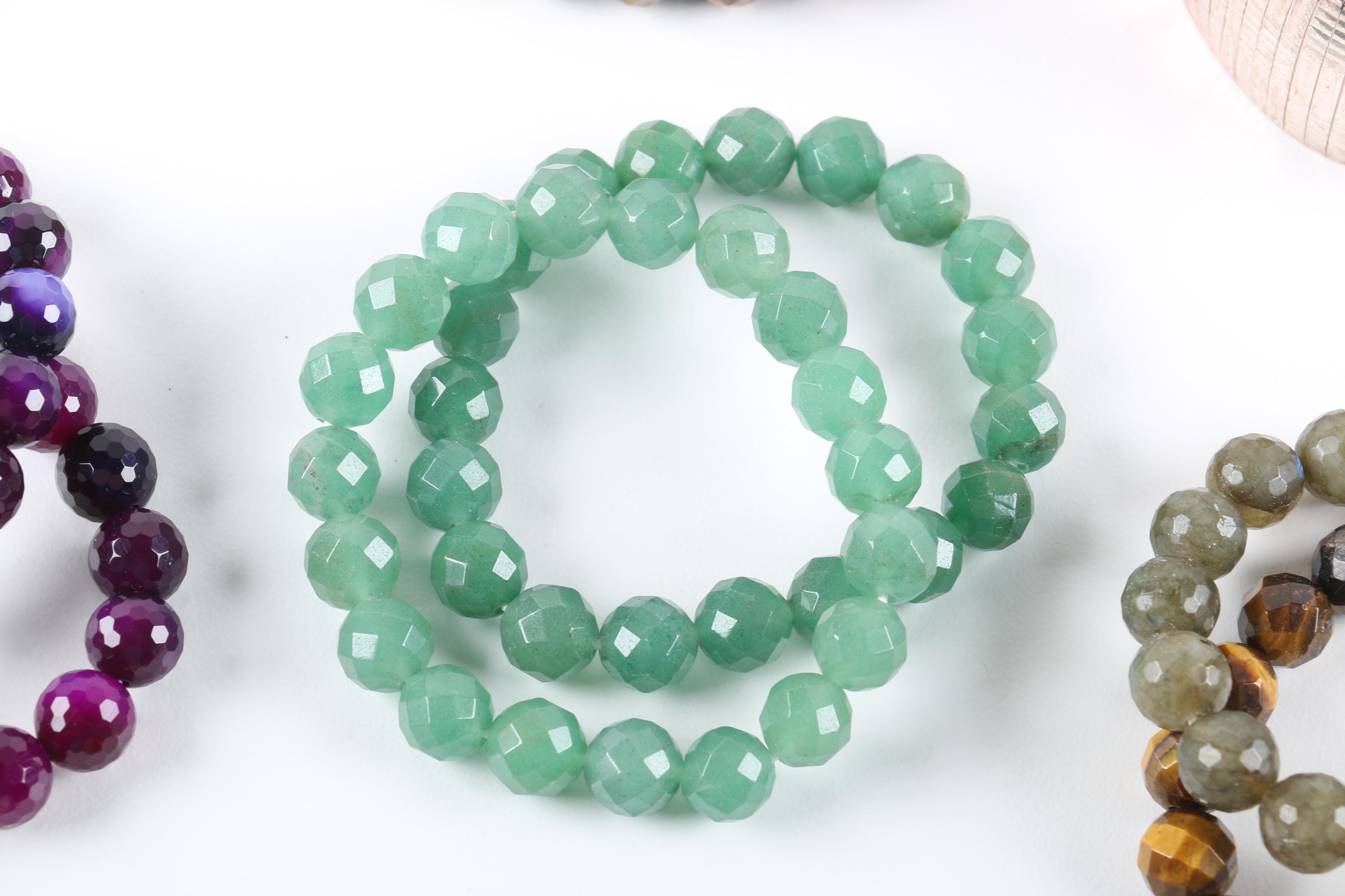 Stone Bracelets, Sterling Silver Bracelet and Earrings