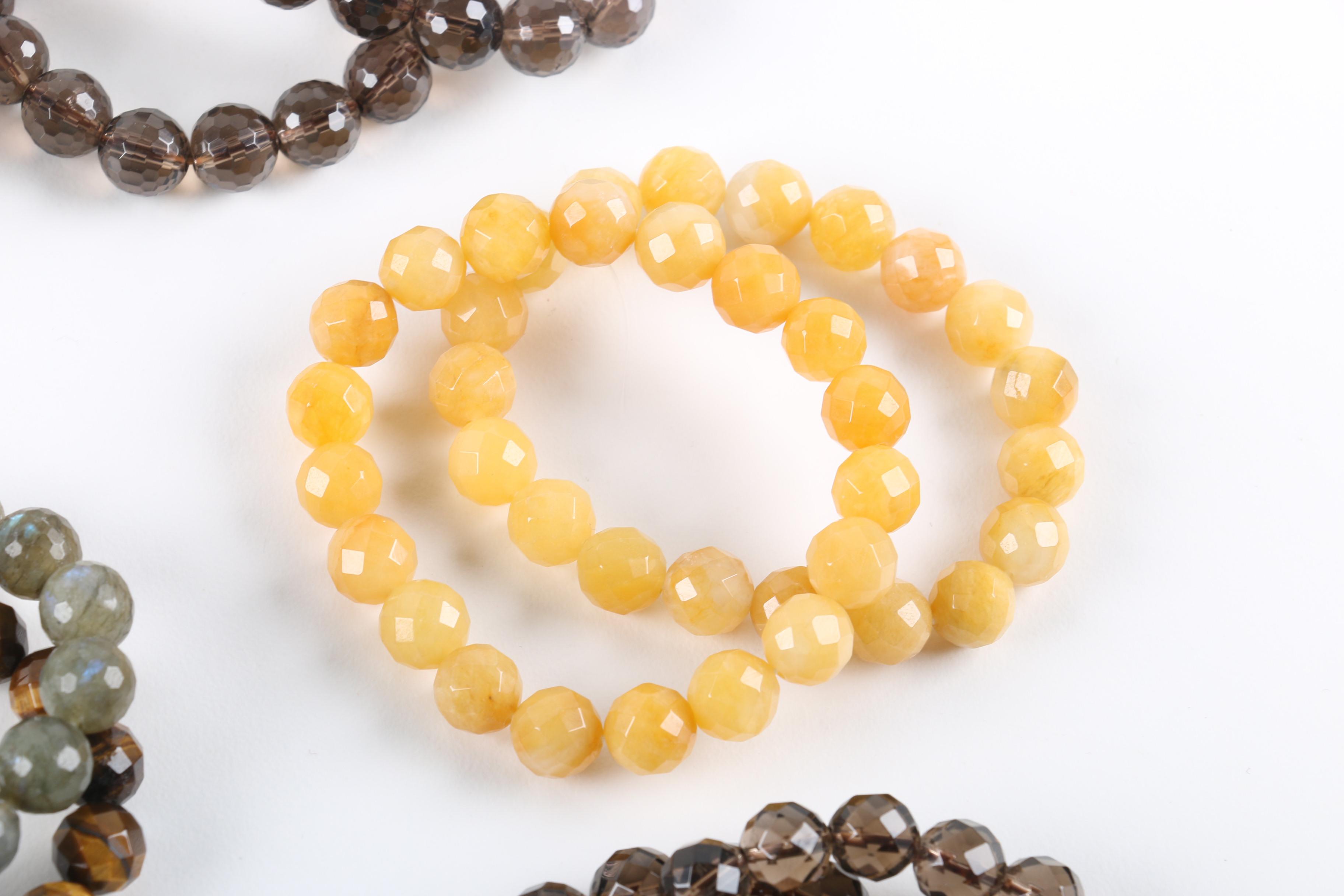 Stone Bracelets, Sterling Silver Bracelet and Earrings