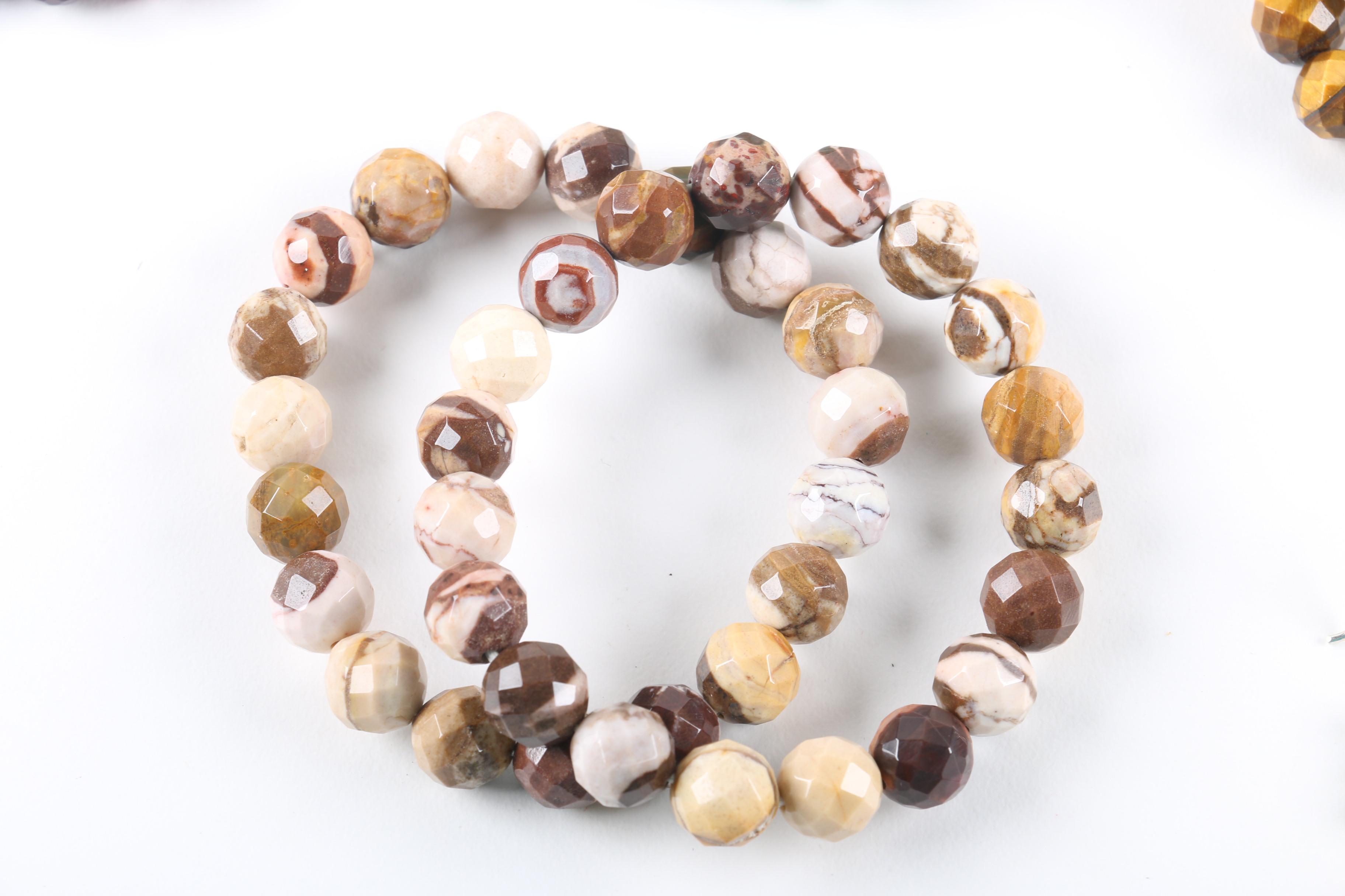 Stone Bracelets, Sterling Silver Bracelet and Earrings