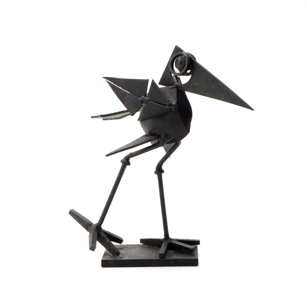 Black Metal Bird Sculpture
