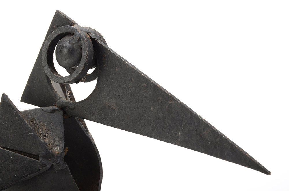 Black Metal Bird Sculpture