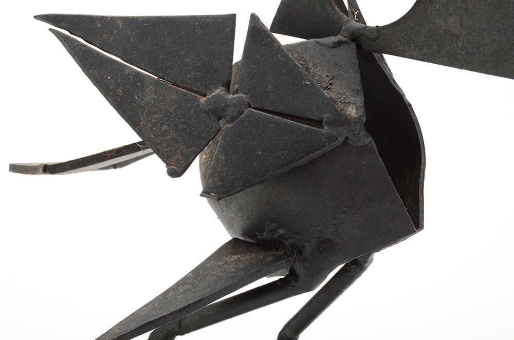 Black Metal Bird Sculpture
