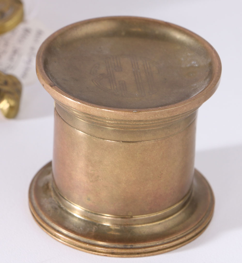 Brass Inkwells and Other Desk Accessories