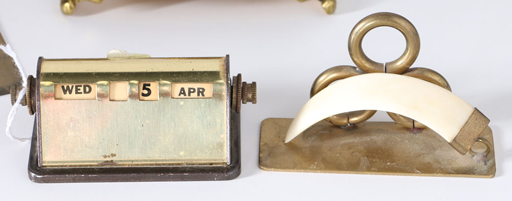 Brass Inkwells and Other Desk Accessories