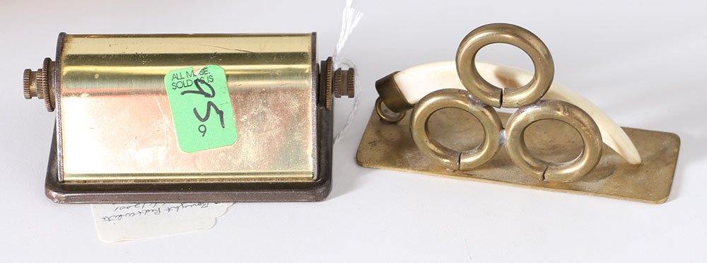 Brass Inkwells and Other Desk Accessories