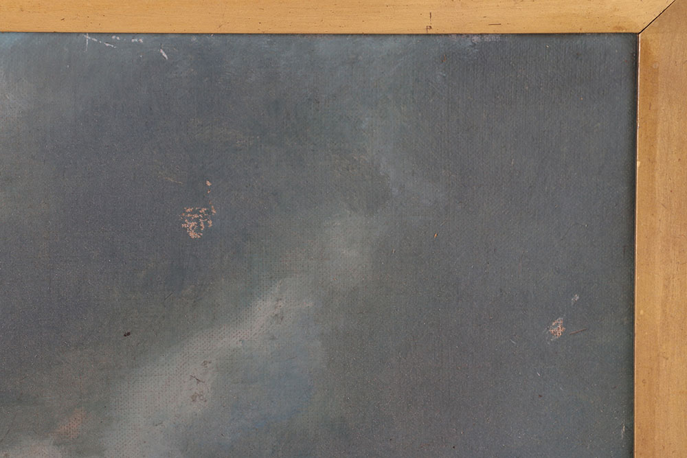 Oil on Canvas Painting of Boat in Storm