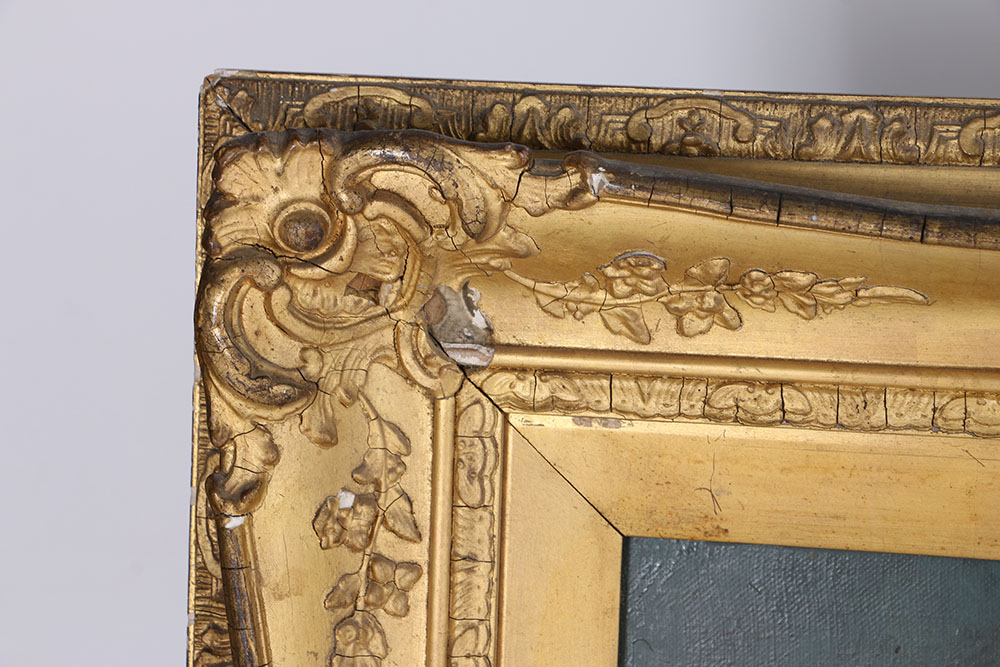 Oil on Canvas Painting of Boat in Storm