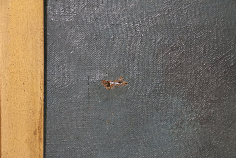 Oil on Canvas Painting of Boat in Storm