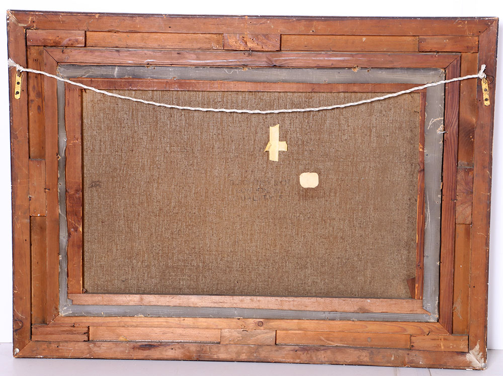 Oil on Canvas Painting of Boat in Storm