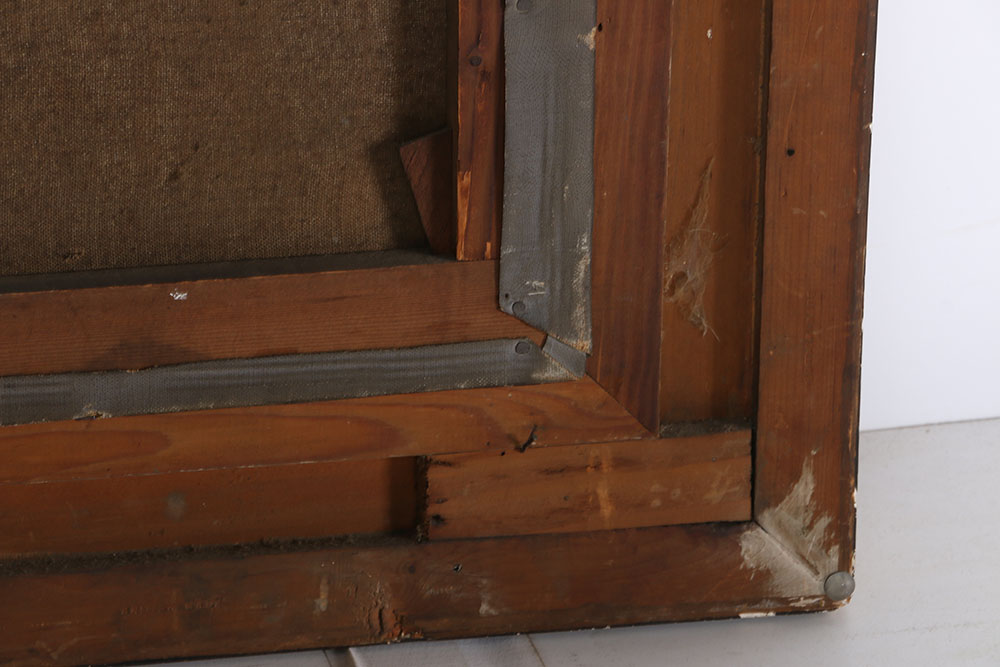 Oil on Canvas Painting of Boat in Storm