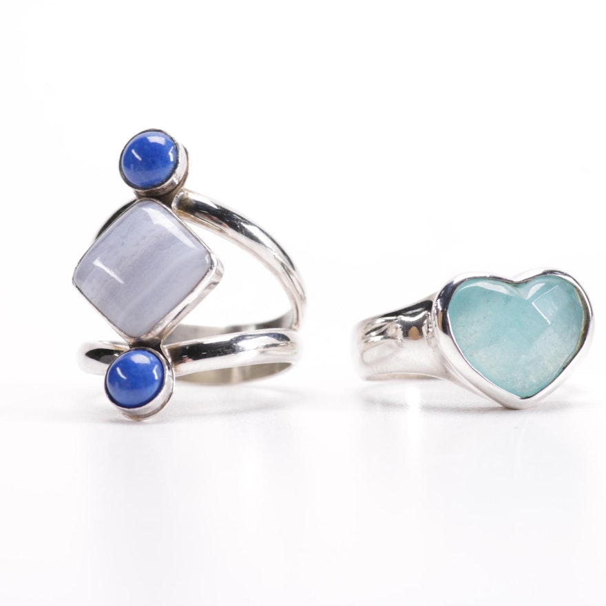 Sterling and Stone Rings