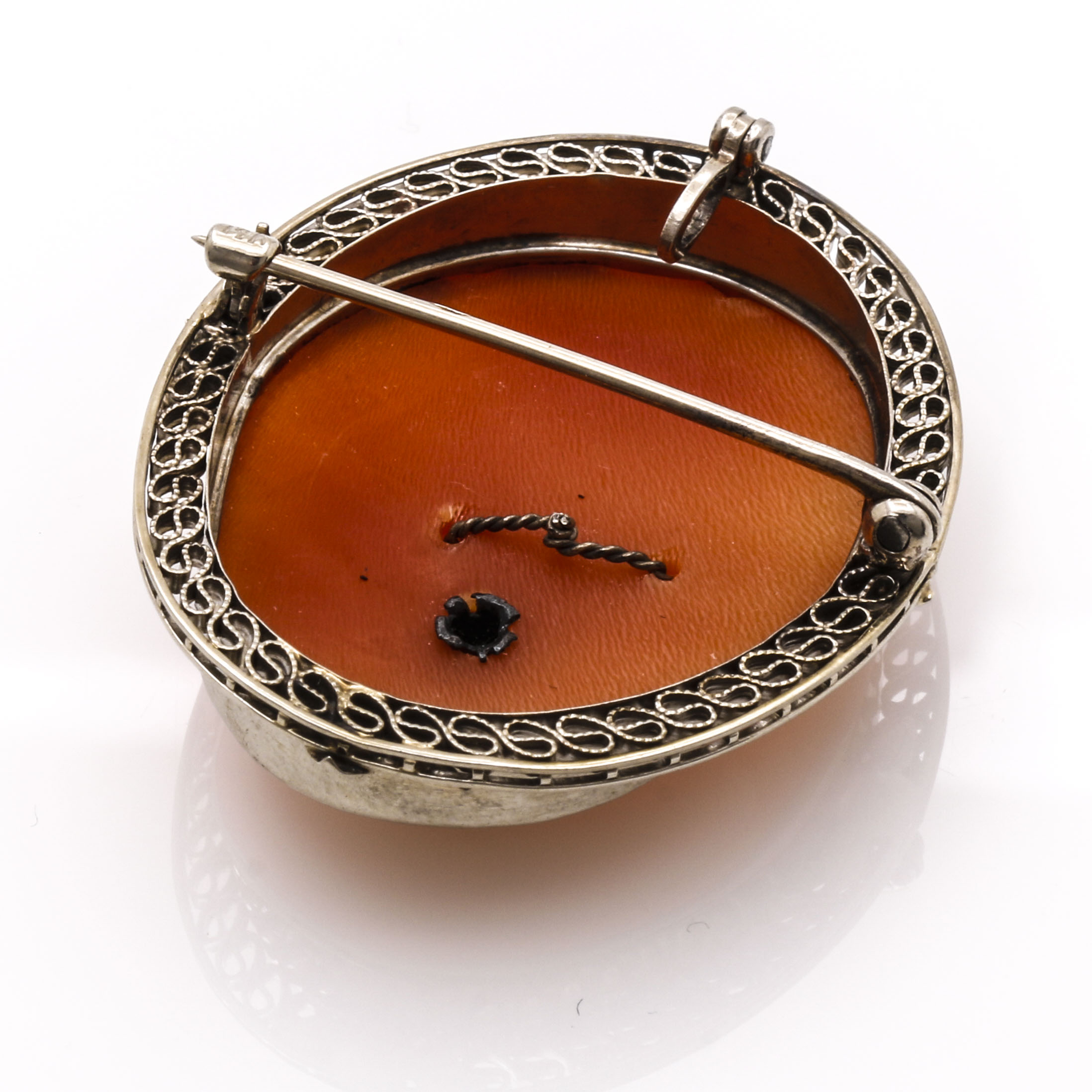 14K Yellow Gold Diamond En Habillé Cameo Brooch