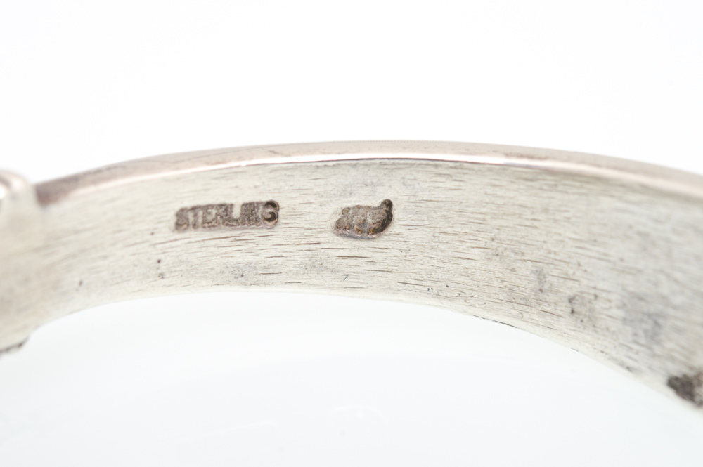 Sterling Silver Synthetic Opal and Turquoise Cuff Bracelet