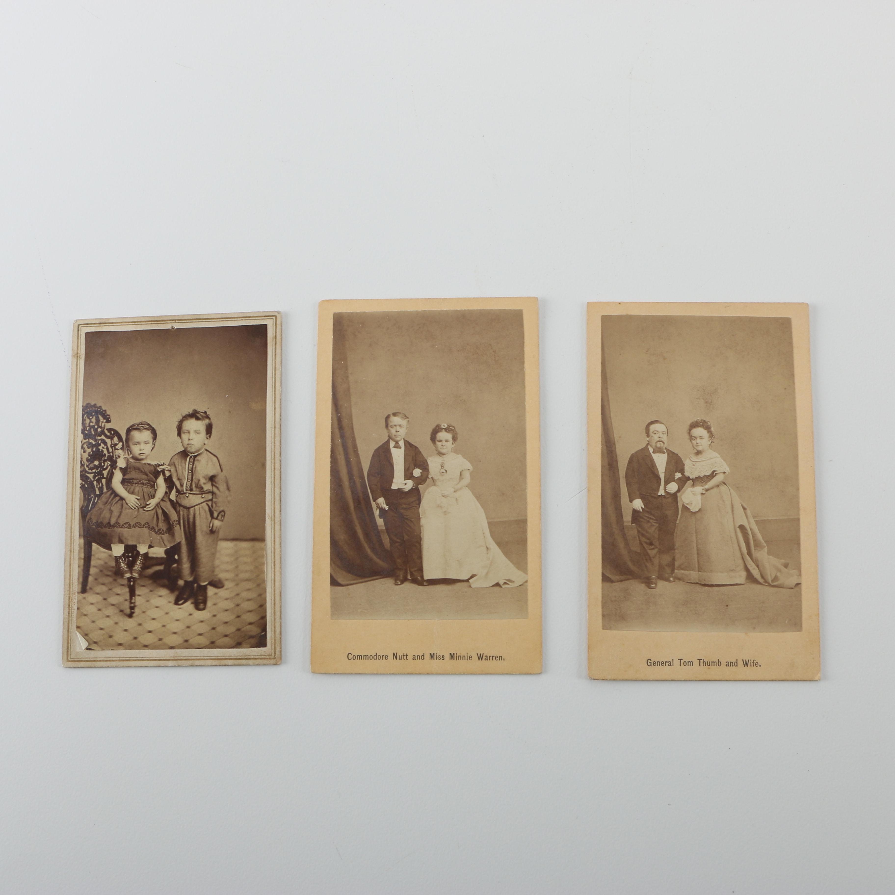 Circa Late 1800s Carte de Visite Portraits of Charles Stratton Family