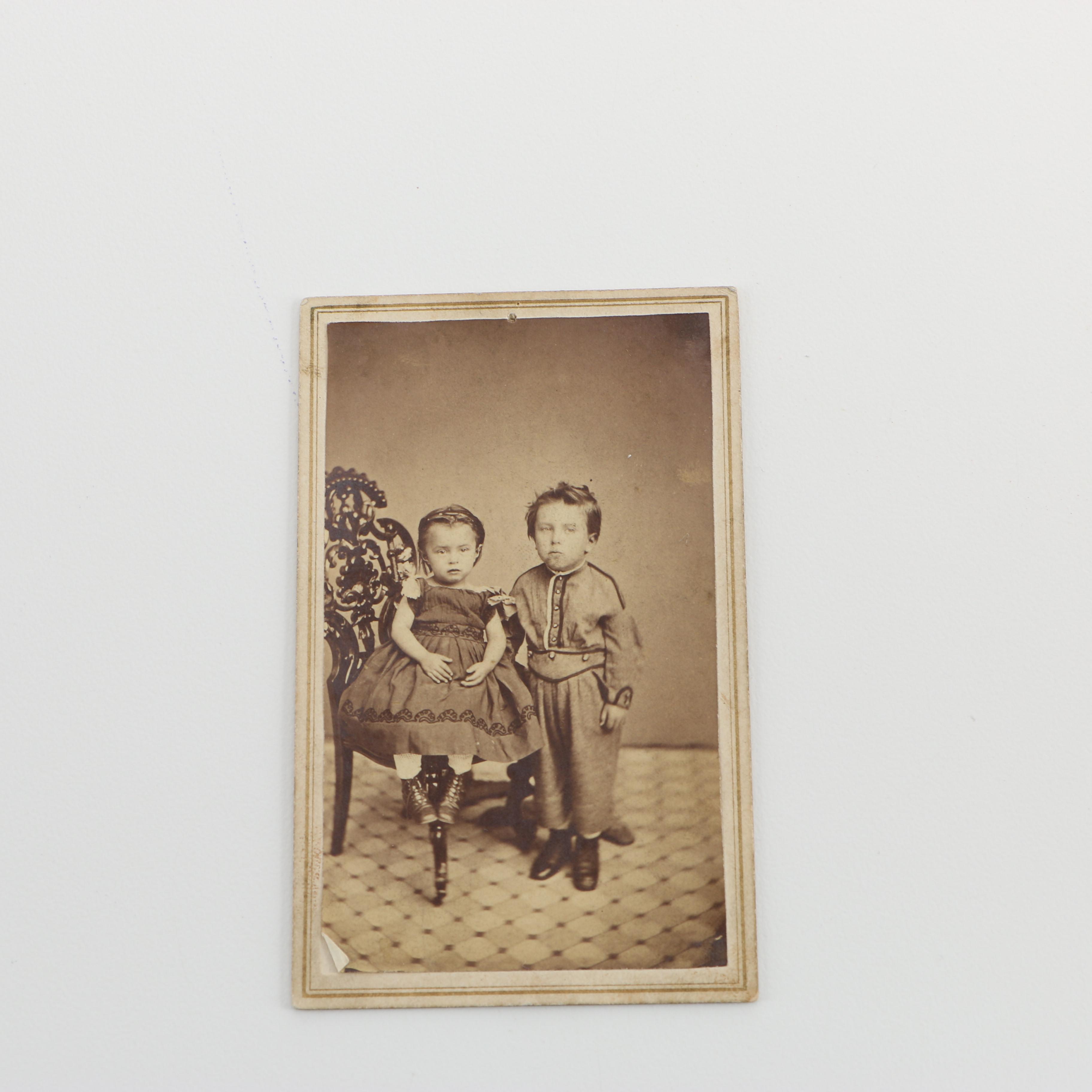 Circa Late 1800s Carte de Visite Portraits of Charles Stratton Family