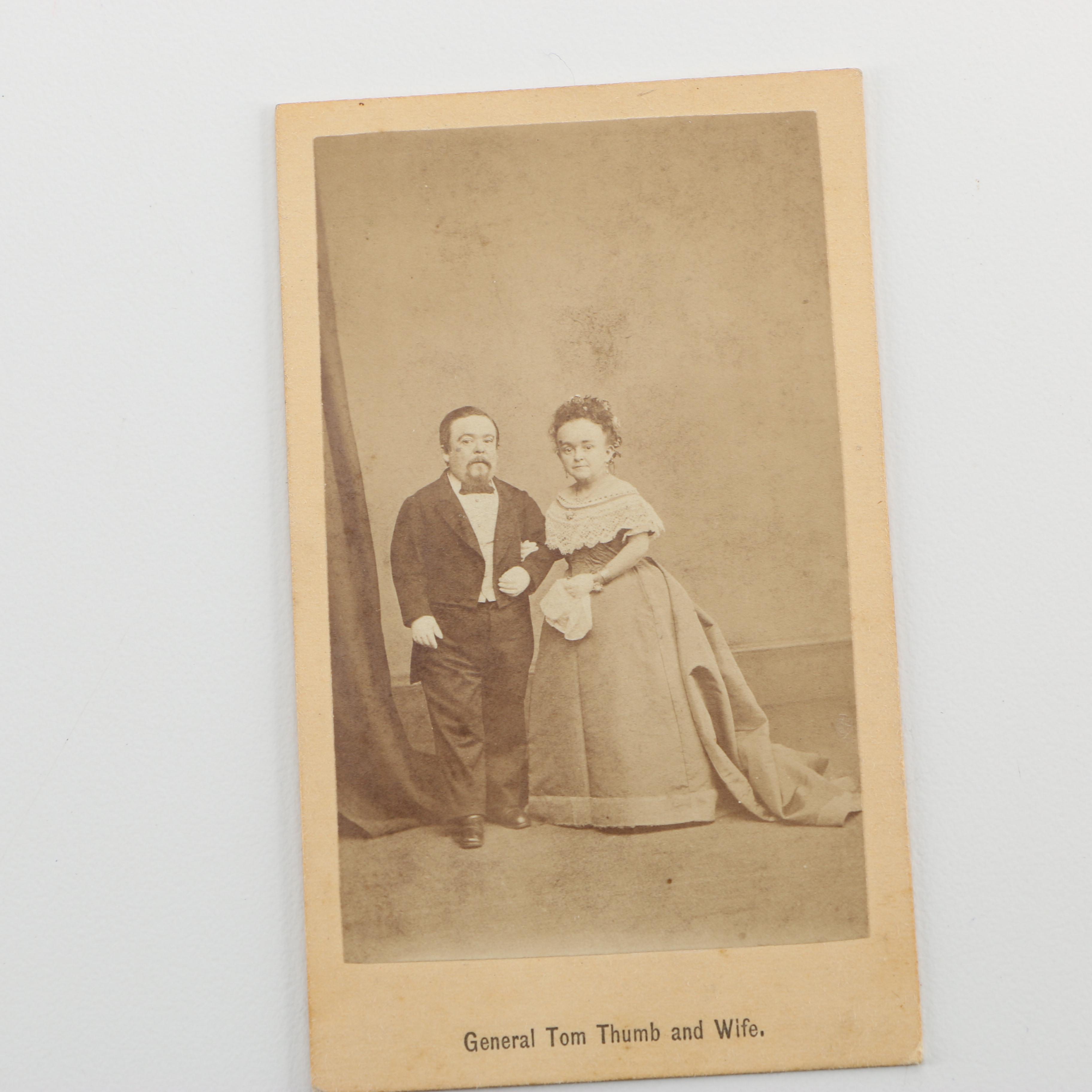 Circa Late 1800s Carte de Visite Portraits of Charles Stratton Family