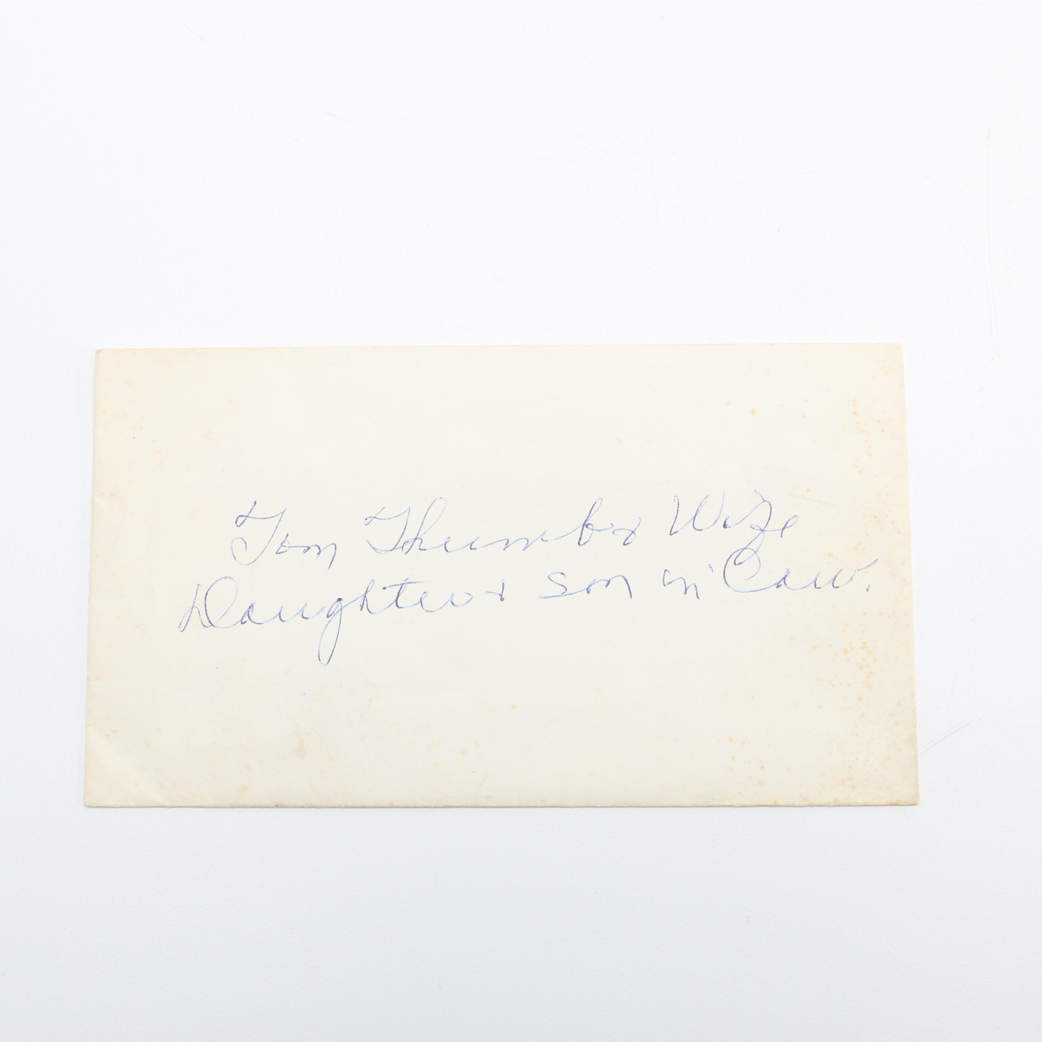 Circa Late 1800s Carte de Visite Portraits of Charles Stratton Family