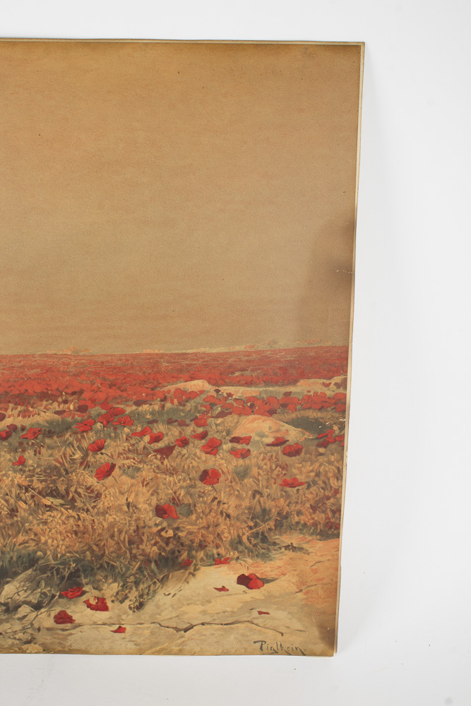 After Bruno Piglhein Lithograph "The Blind Woman in Poppy Field"