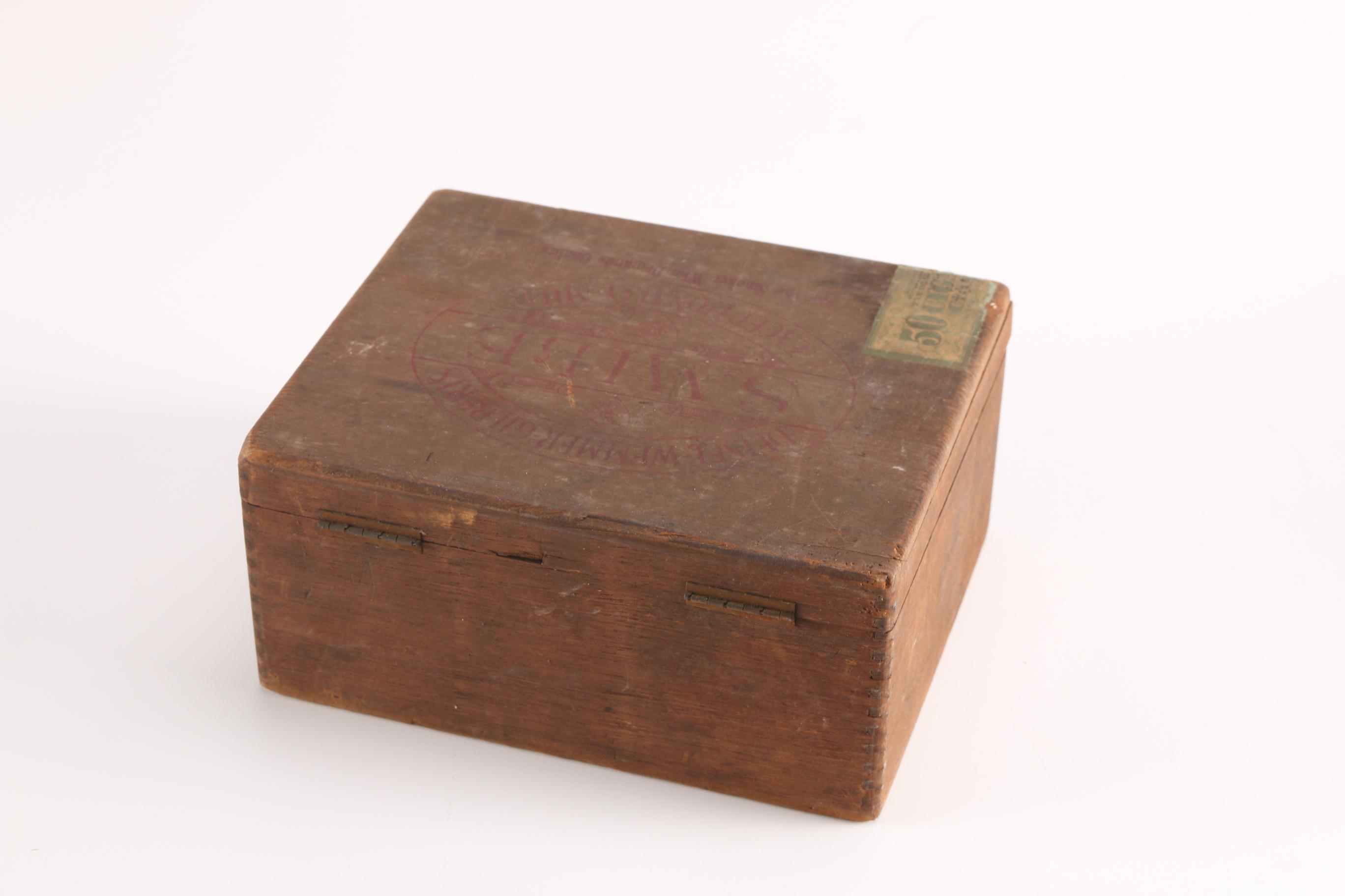 Early 20th Century Cigar Boxes and Assorted Stamps