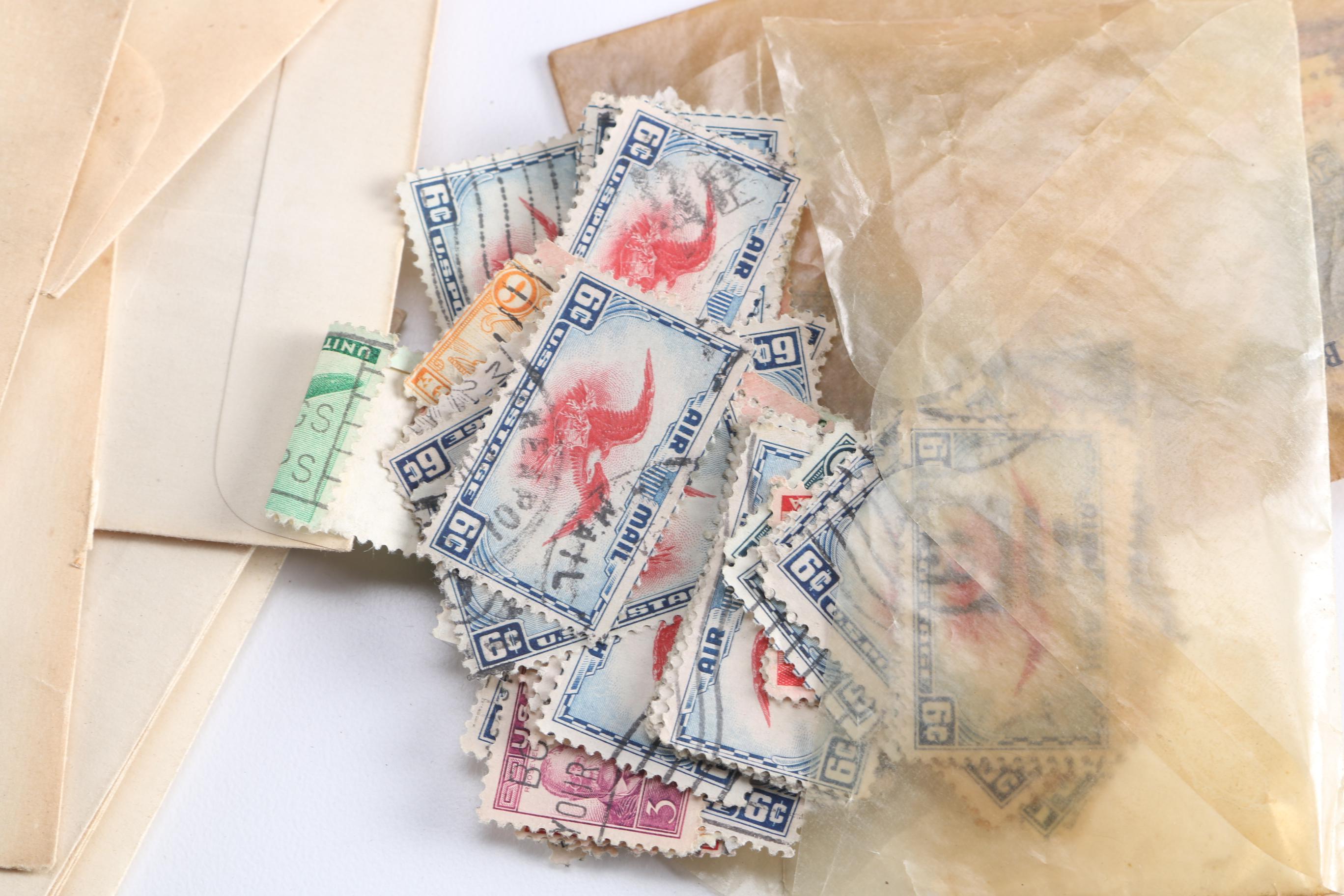 Early 20th Century Cigar Boxes and Assorted Stamps