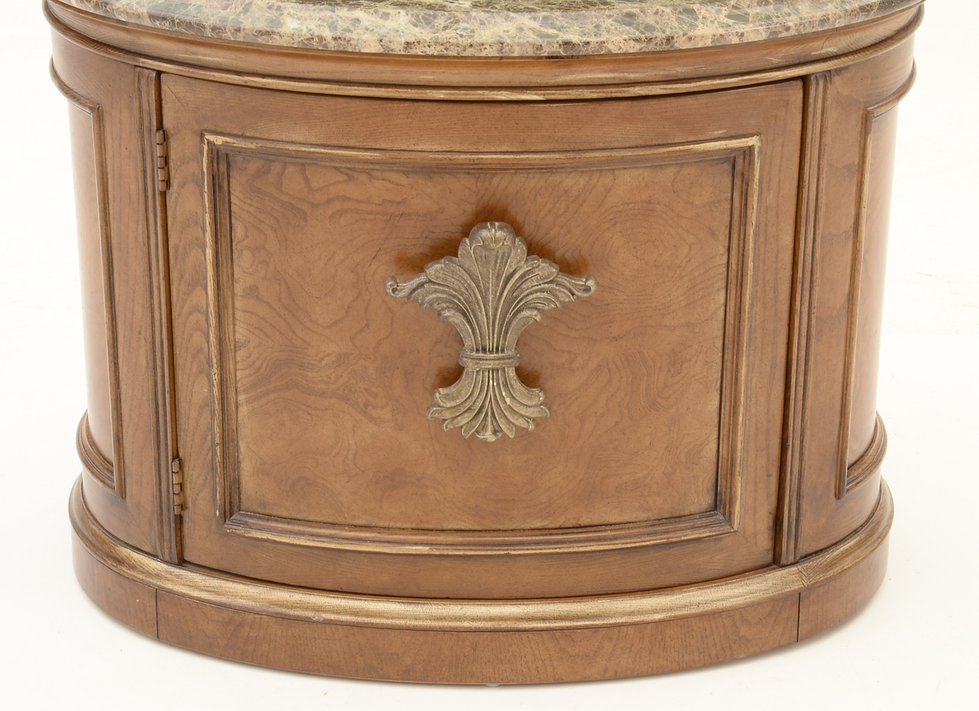 Henredon Marble and Glass Oval End Table