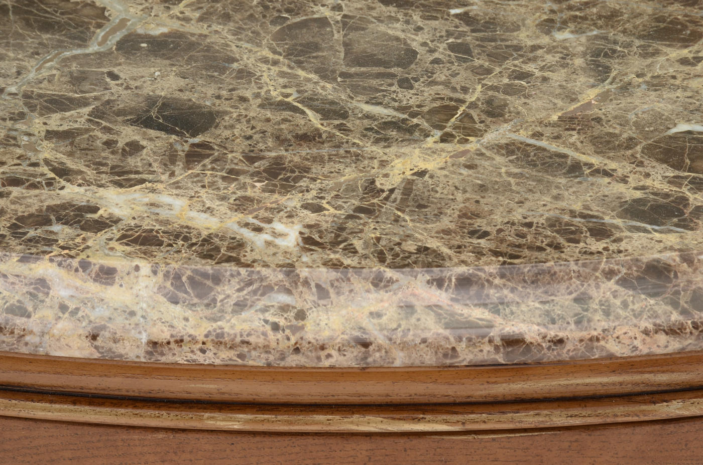 Henredon Marble and Glass Oval End Table
