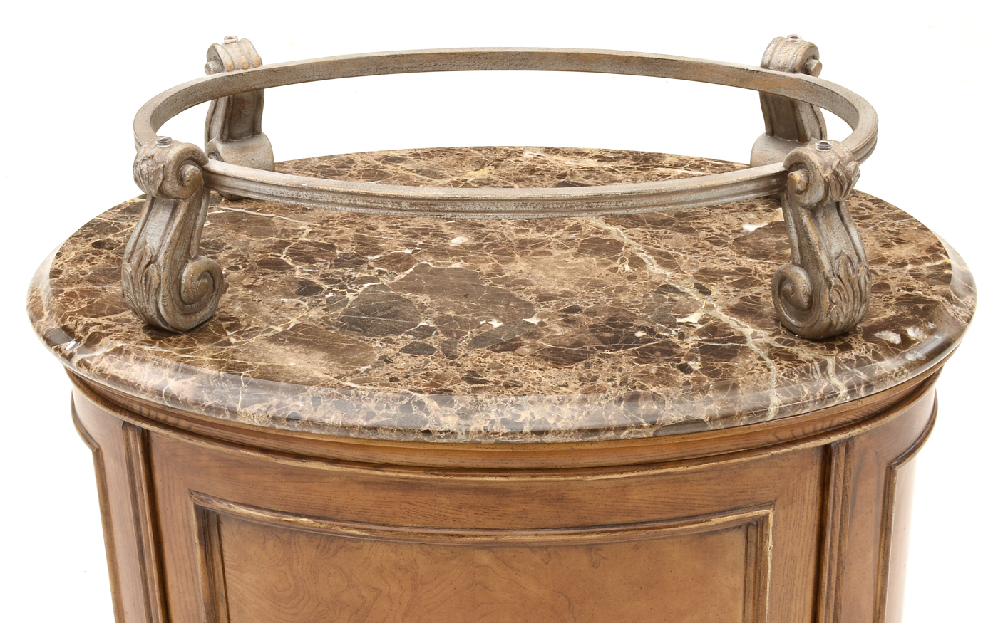 Henredon Marble and Glass Oval End Table
