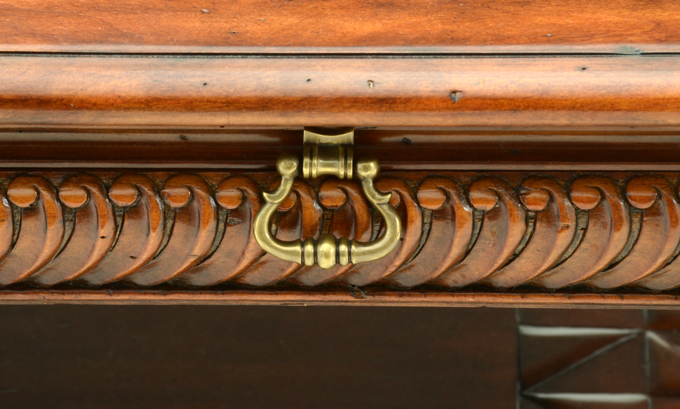 Large Geometric Marquetry Mahogany Coffee Table