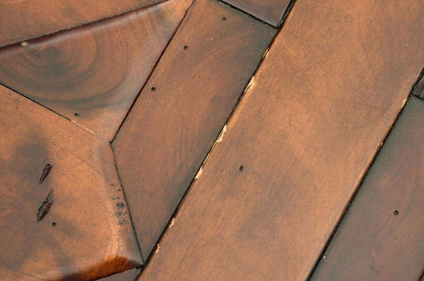 Large Geometric Marquetry Mahogany Coffee Table