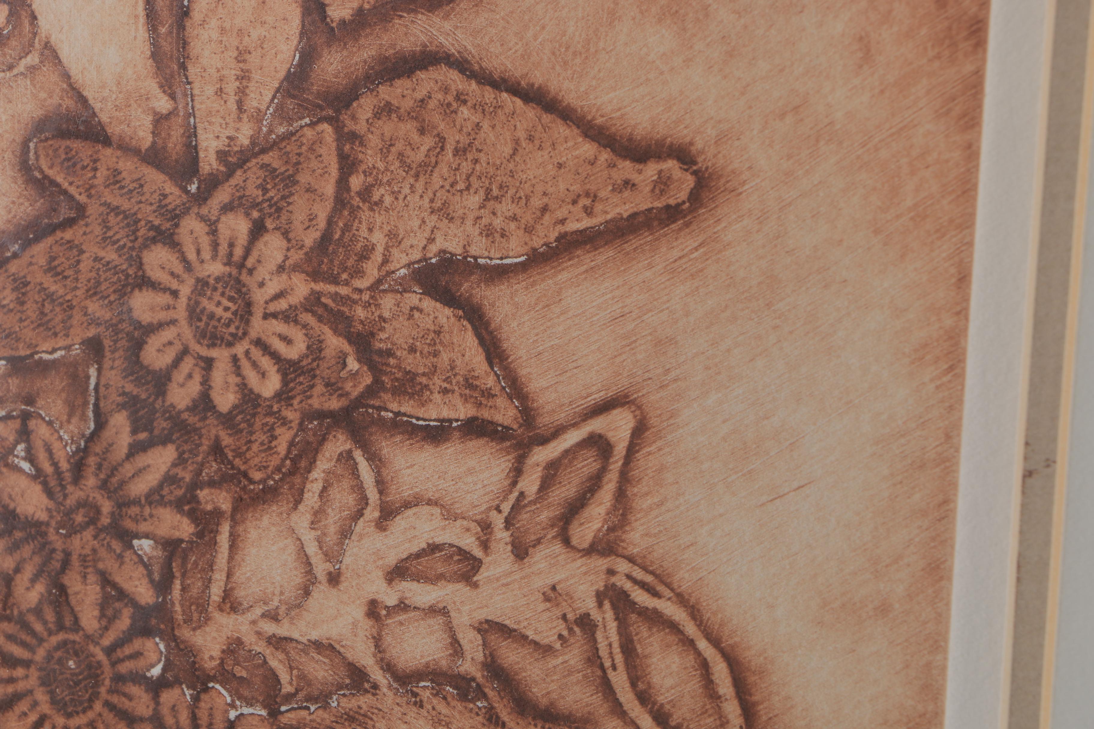 R. Spring Limited Edition Collagraph "Aunt Flora"