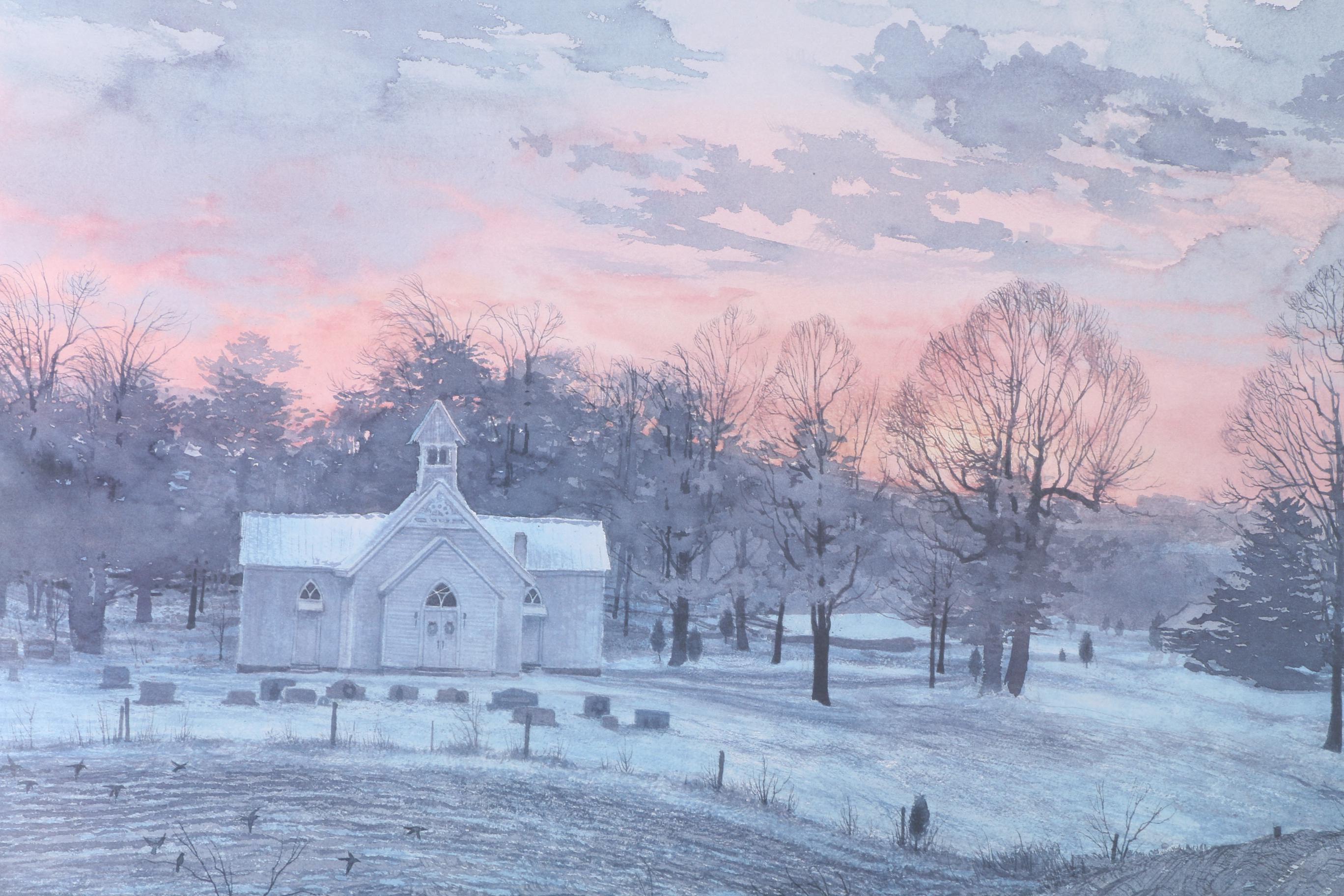 Michael Sloan Limited Edition Offset Lithograph "Church at Henry's Crossroads"