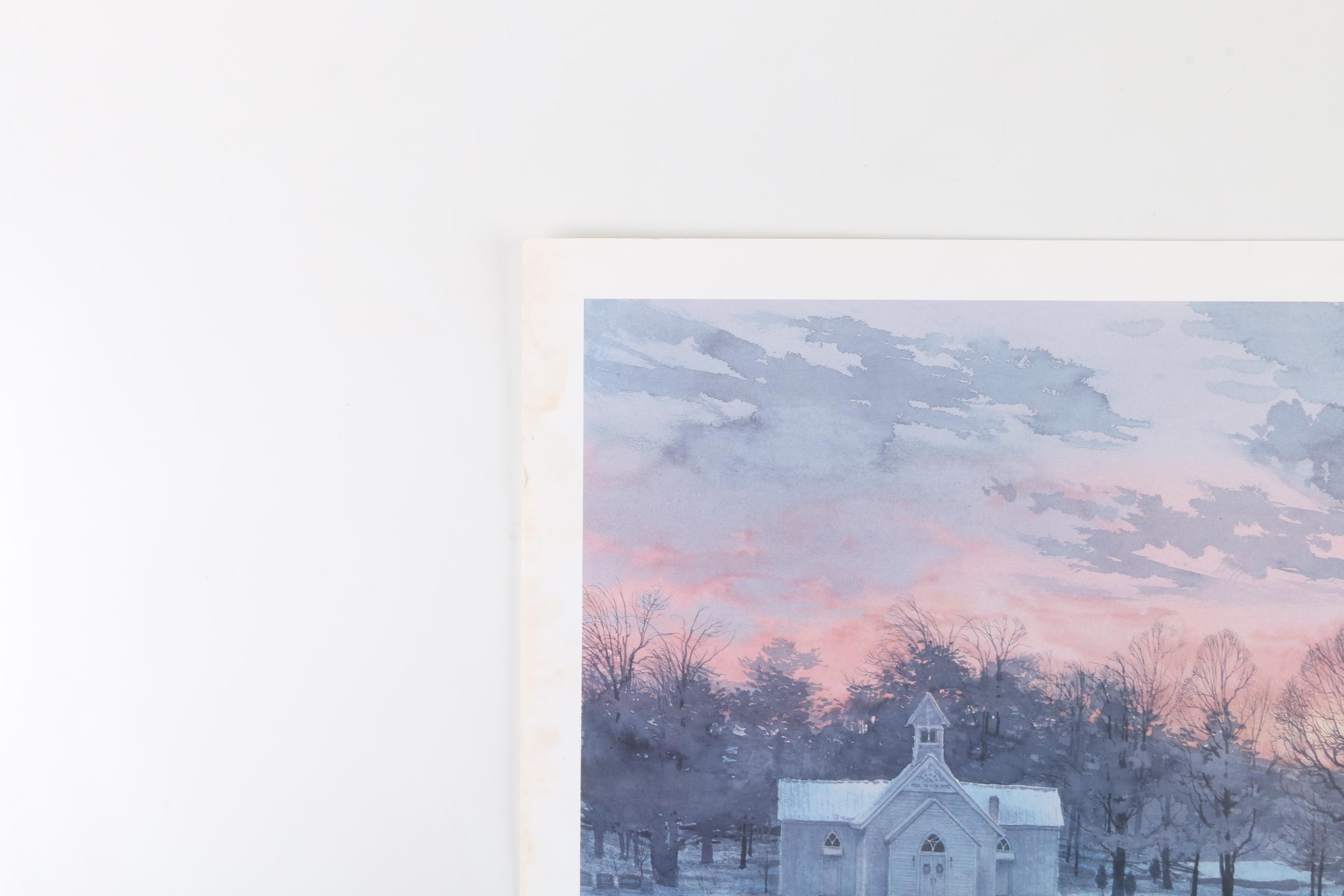 Michael Sloan Limited Edition Offset Lithograph "Church at Henry's Crossroads"