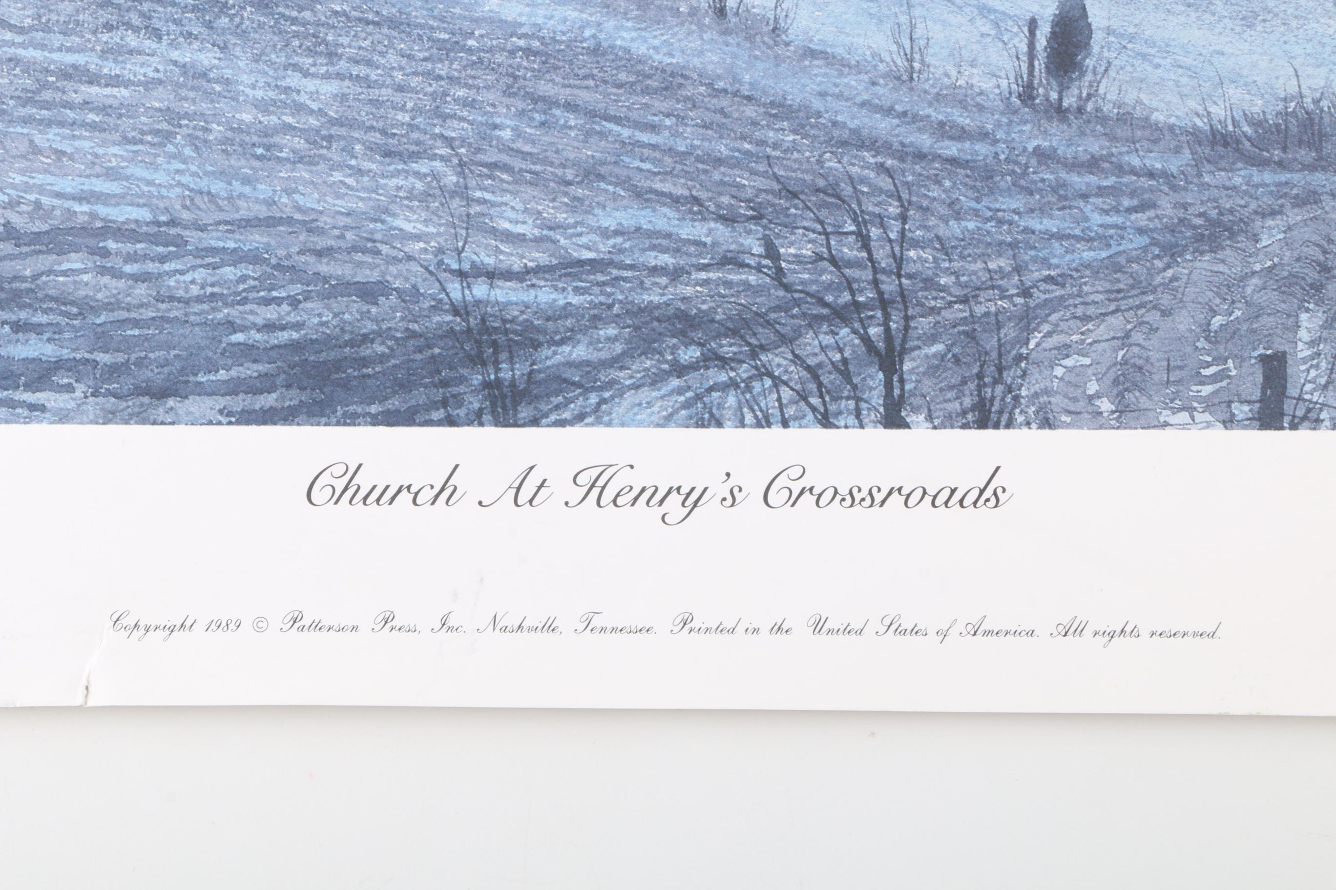 Michael Sloan Limited Edition Offset Lithograph "Church at Henry's Crossroads"