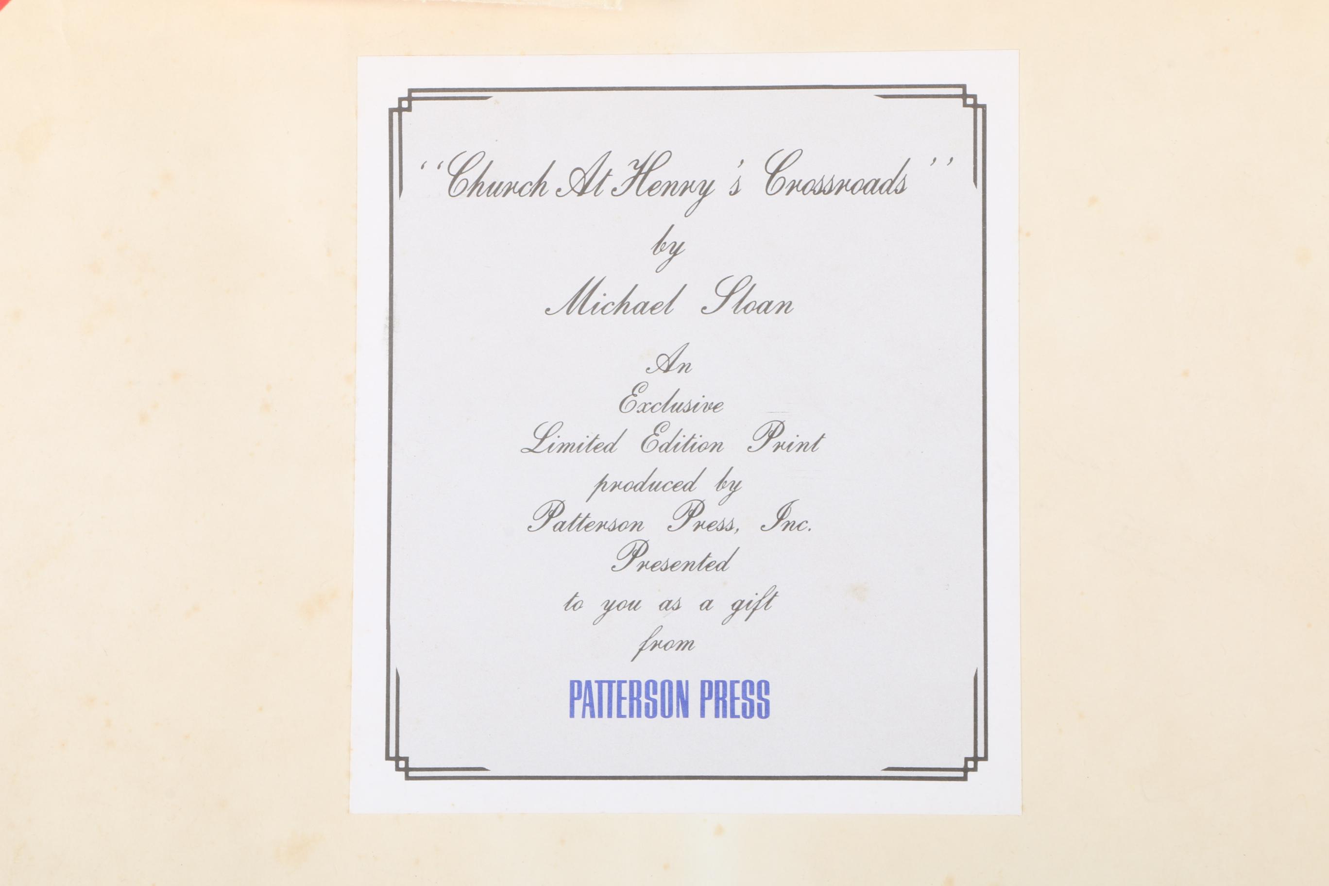 Michael Sloan Limited Edition Offset Lithograph "Church at Henry's Crossroads"