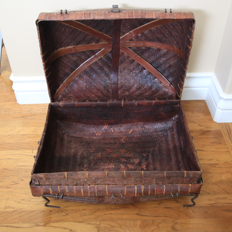 Vintage Chinese Bamboo Suitcase