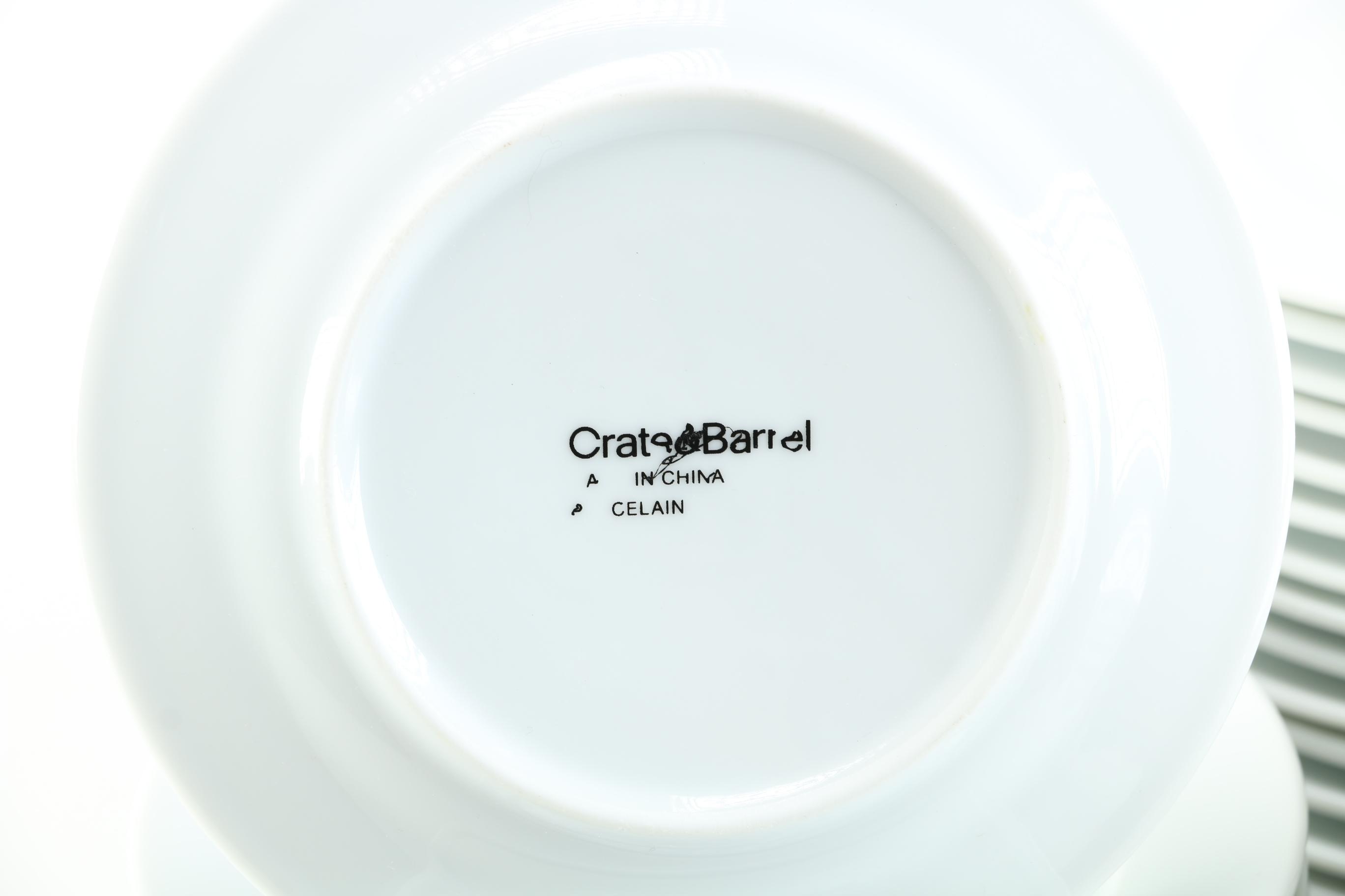 Crate & Barrel Porcelain and Ceramic White Plates