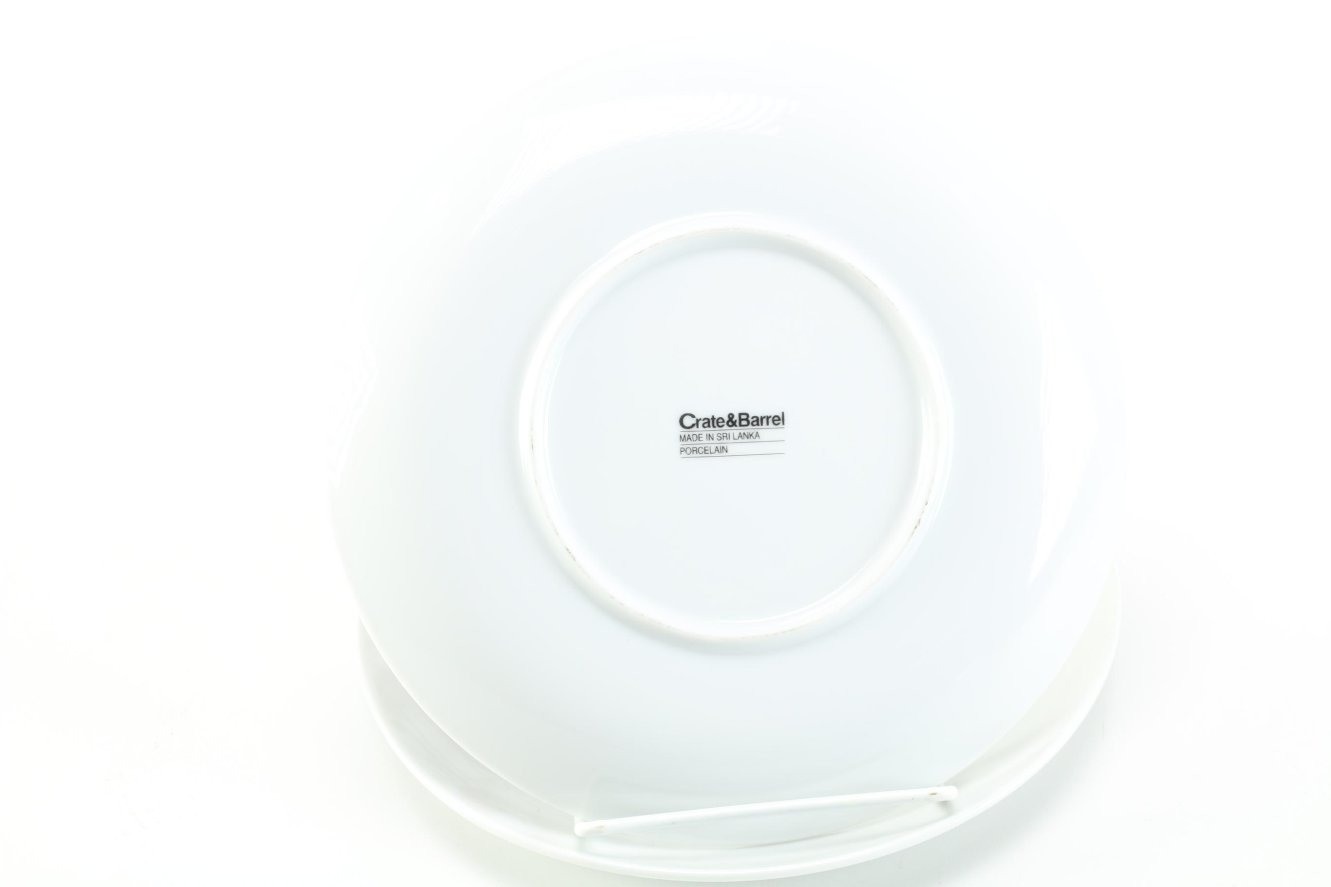 Crate & Barrel Porcelain and Ceramic White Plates