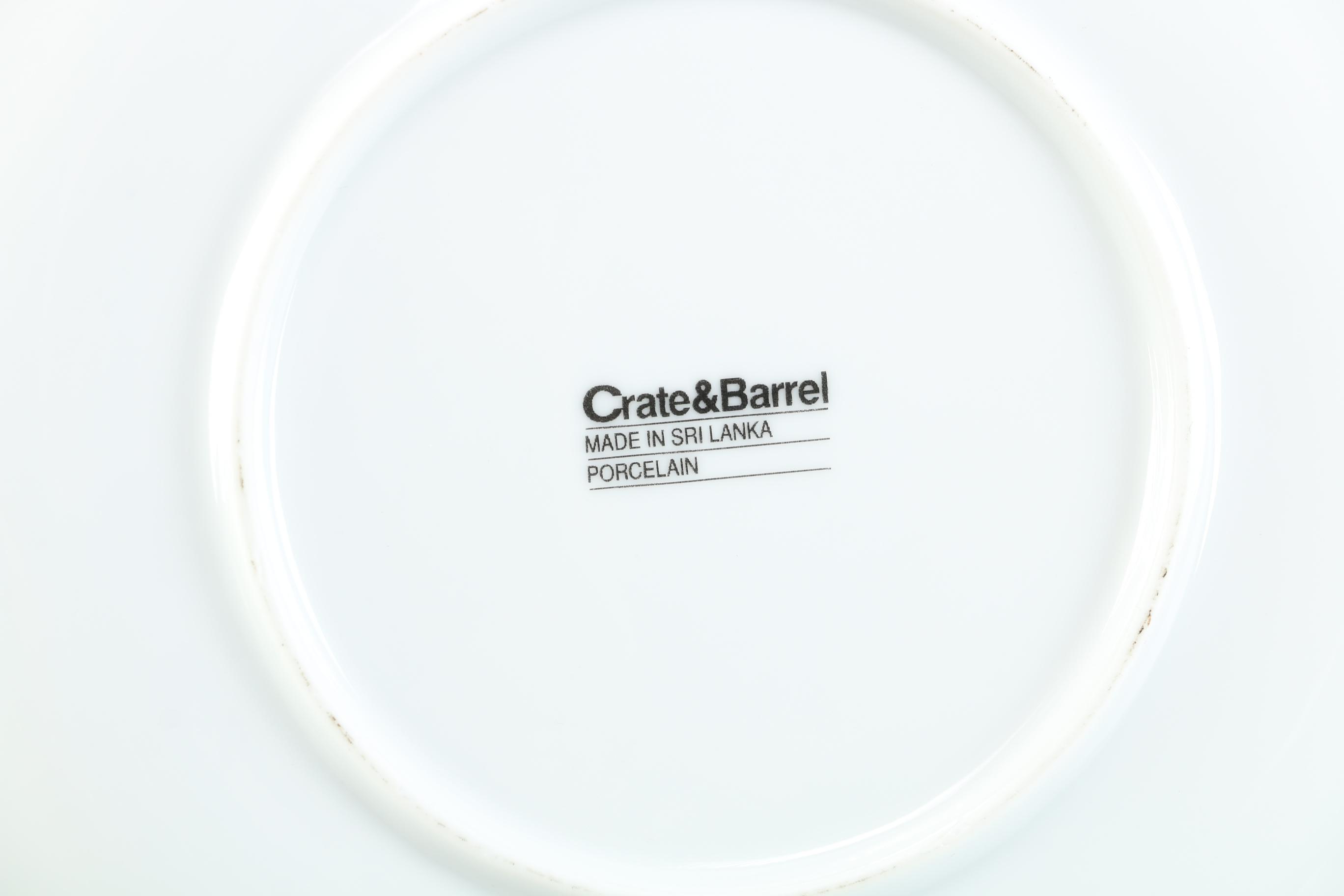 Crate & Barrel Porcelain and Ceramic White Plates