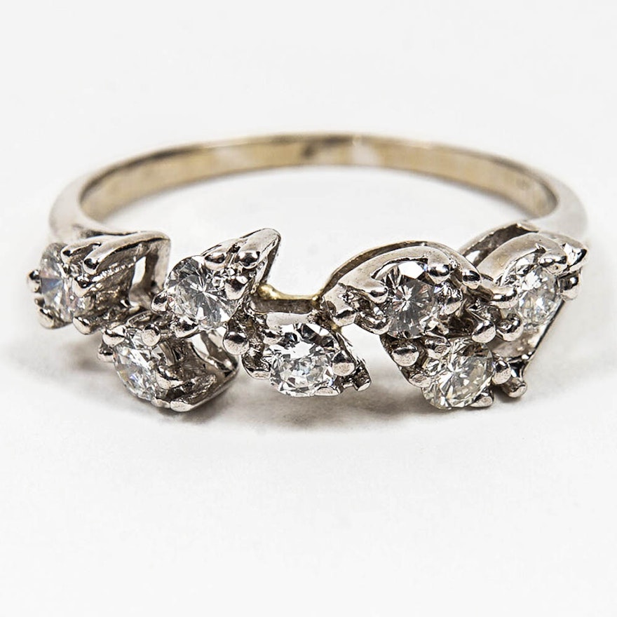 Diamond and 14K White Gold Ring