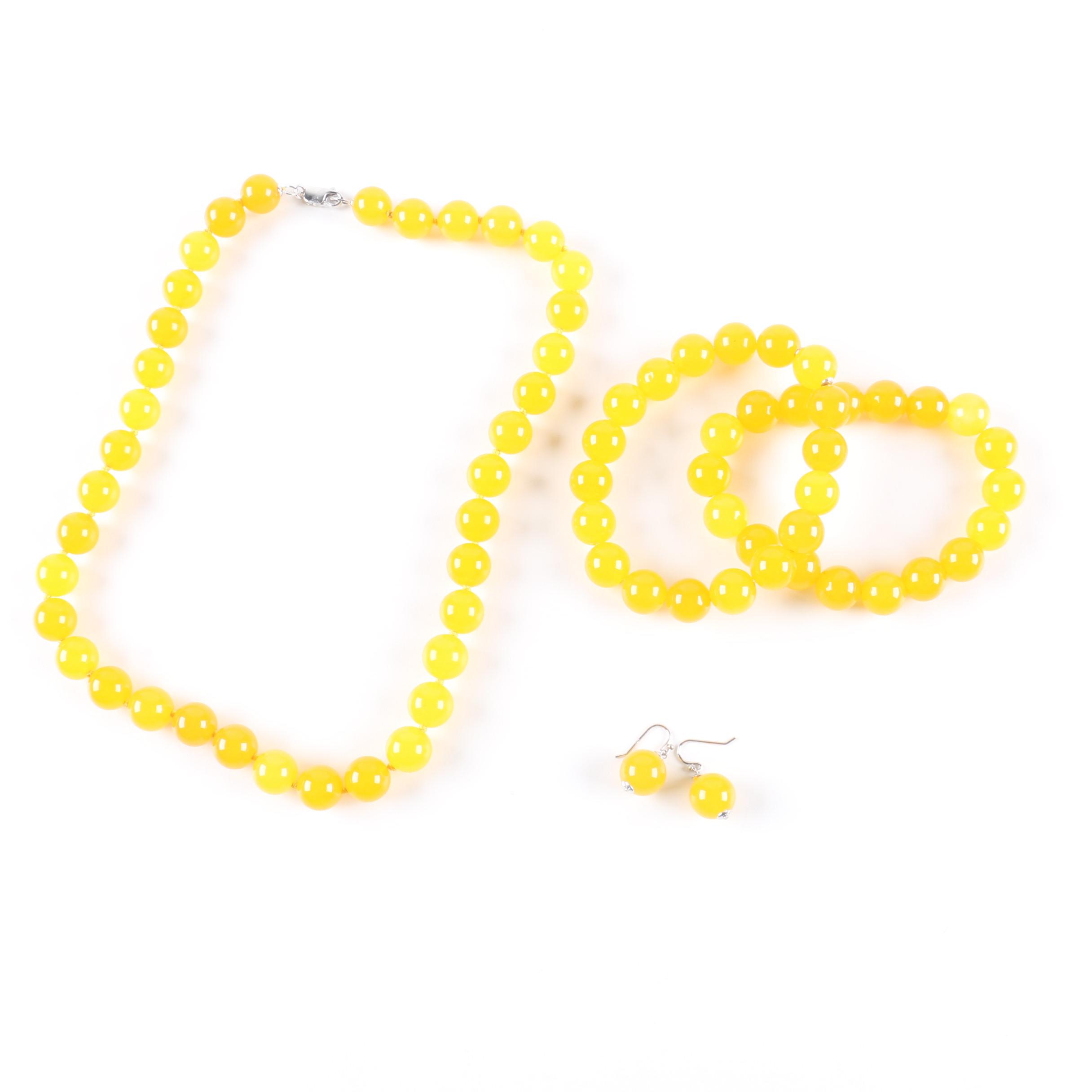 Dyed Agate Jewelry Set