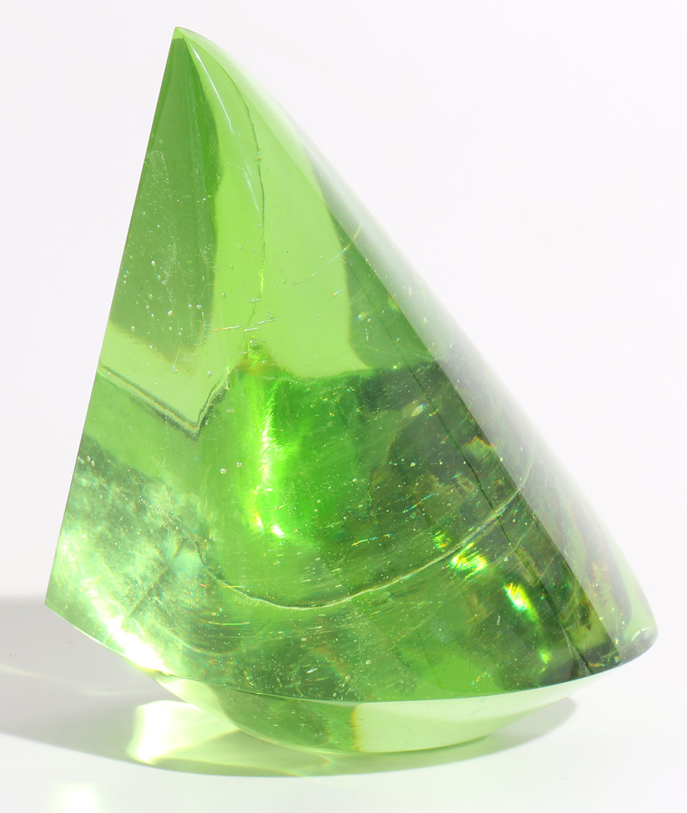 Pyramindal Green Glass Sculpture