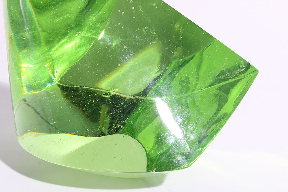Pyramindal Green Glass Sculpture