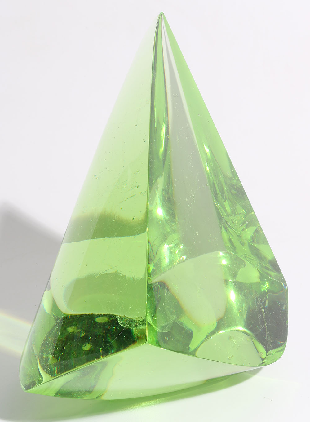 Pyramindal Green Glass Sculpture