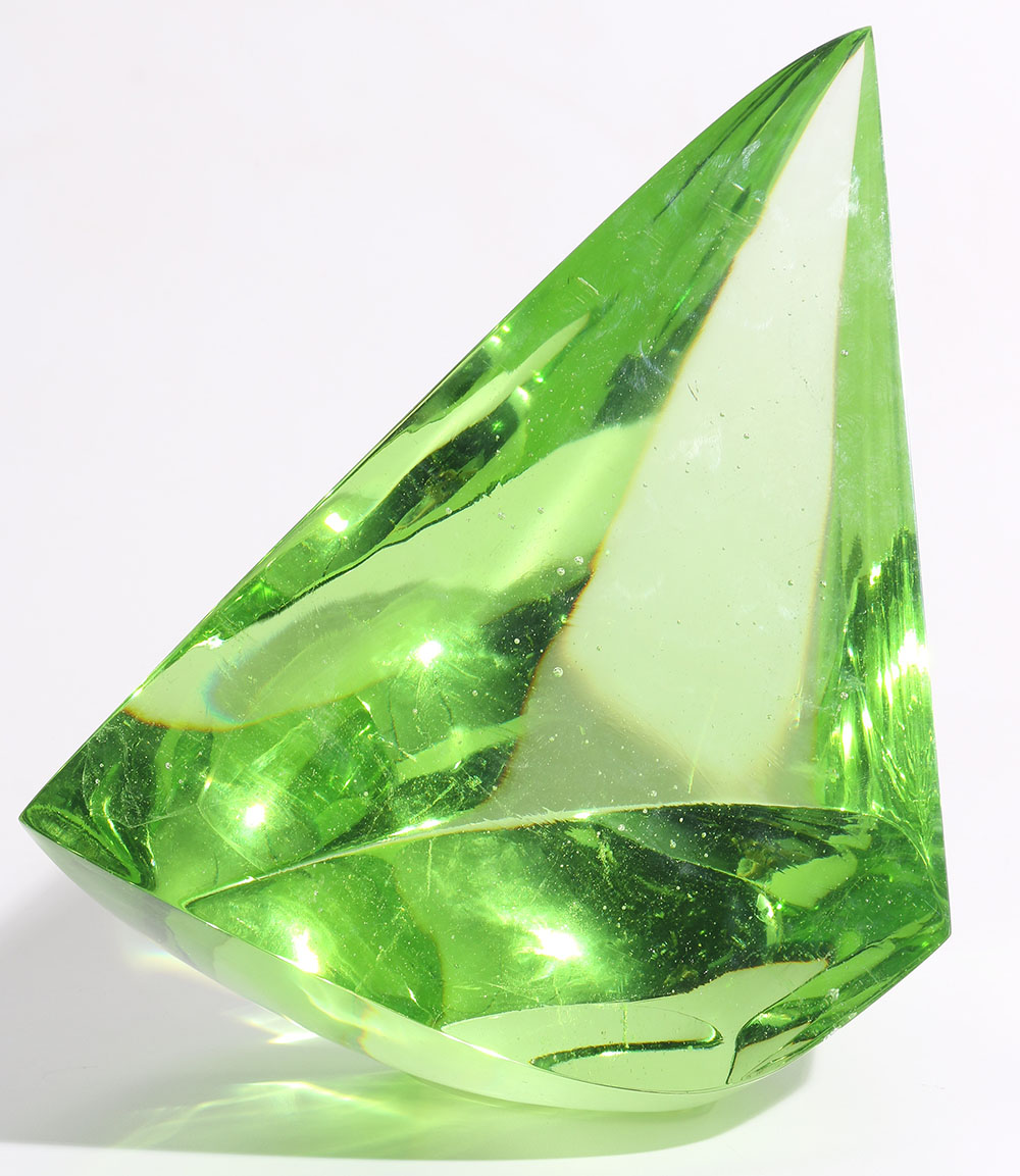 Pyramindal Green Glass Sculpture