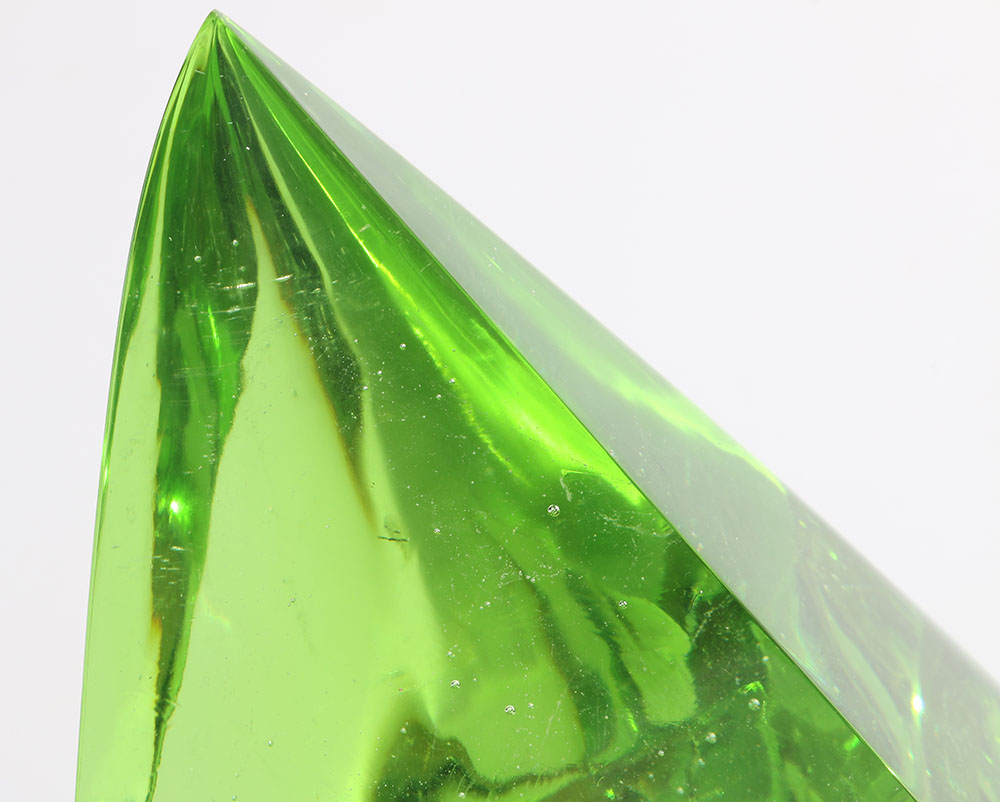 Pyramindal Green Glass Sculpture