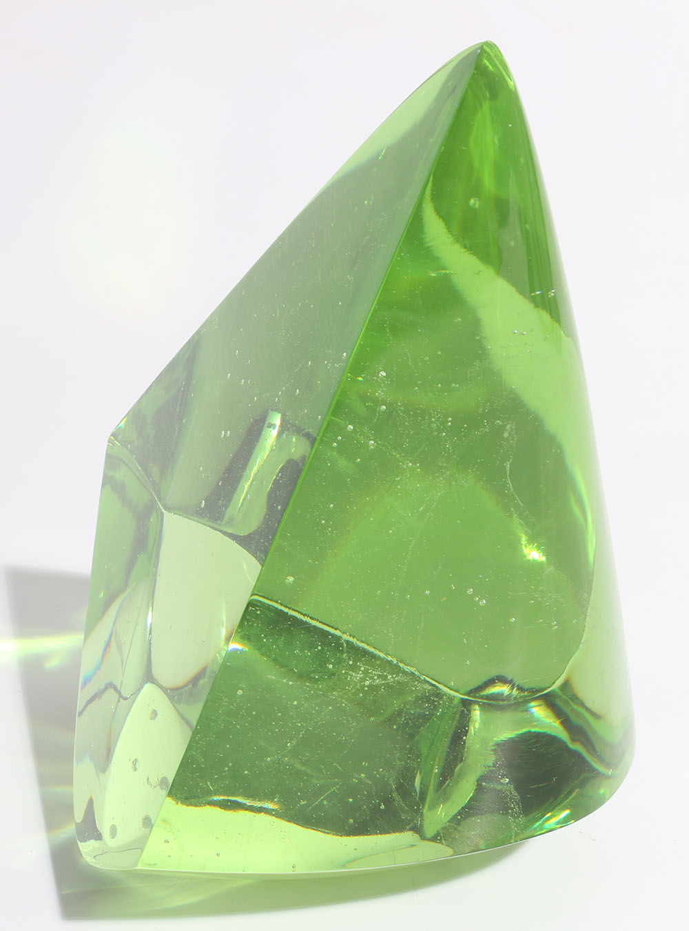 Pyramindal Green Glass Sculpture