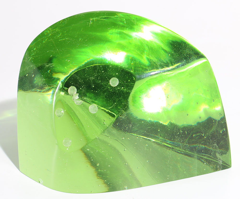 Pyramindal Green Glass Sculpture