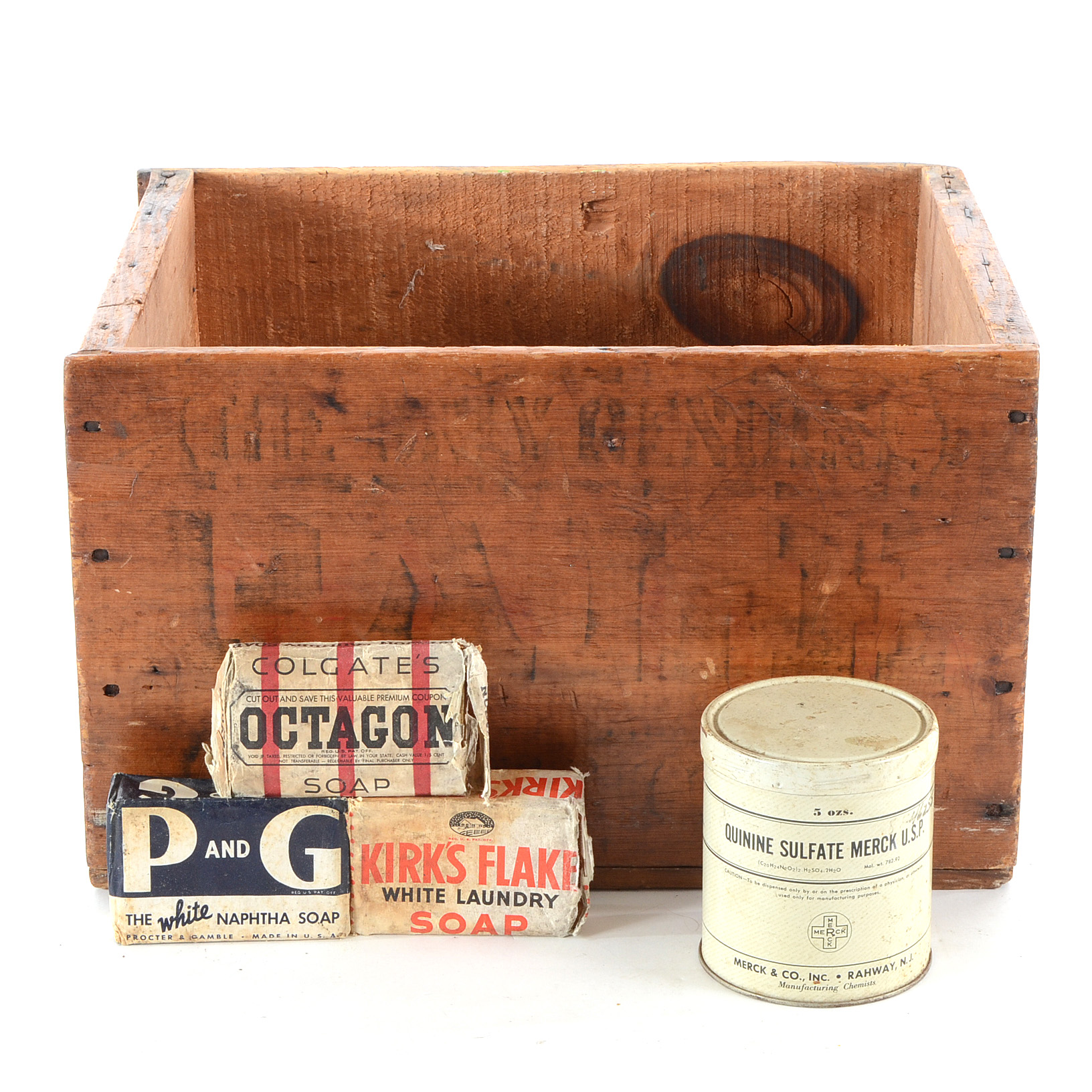 Vintage Soap Cakes with Crate